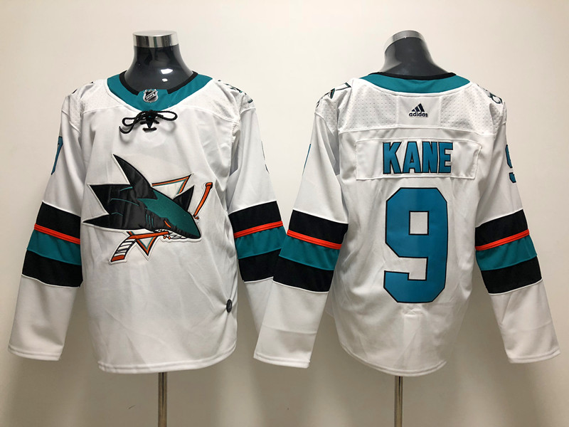 Men's San Jose Sharks Evander Kane #9 White Breakaway Jersey
